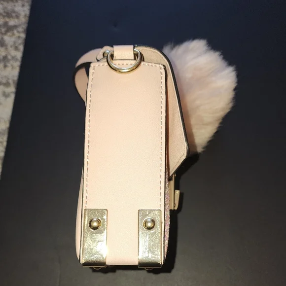 Aldo Glittering Pink Mini Bag with Plush Charm - Picture 10 of 14